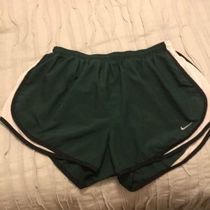 Nike tempo running shorts- green and black